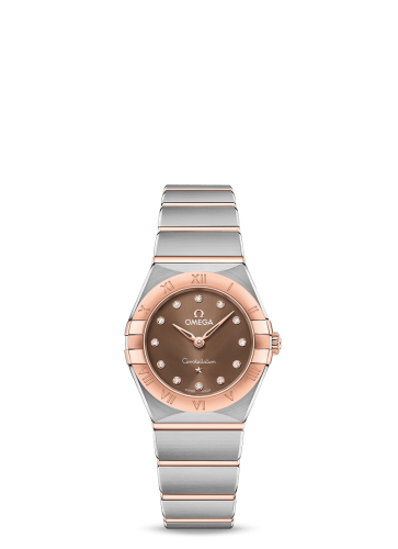 Omega Constellation Manhattan 25 Quartz Stainless Steel / Sedna Gold / Brown - Diamond